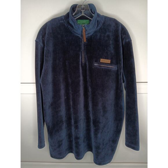 Lauren Ralph Lauren Other - VTG Lauren Ralph Lauren Corduroy 1/4 Zip Pullover Men Medium Navy Blue EUC